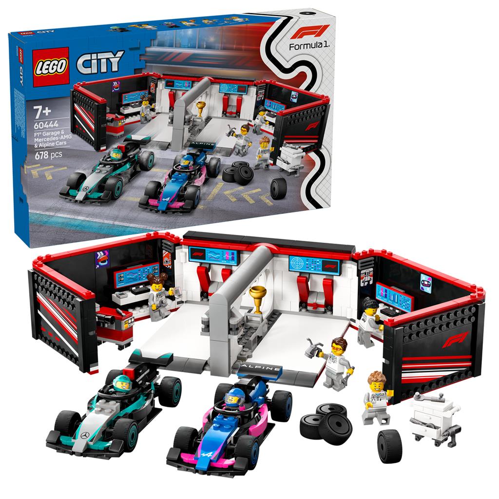 Lego 60444 City F1 Garage Mercedes-AMG et Alpine